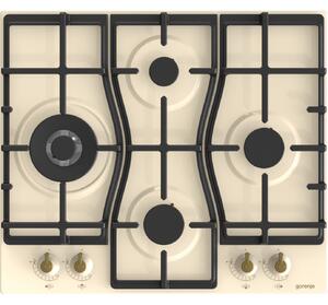 Gorenje GW6D42CLI Beépíthető Gázfőzőlap 60cm Wok Égővel Bézs