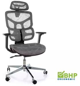 EQ-1 ergonomikus forgószék hálós háttámlával szürke 4D kartámasszal
