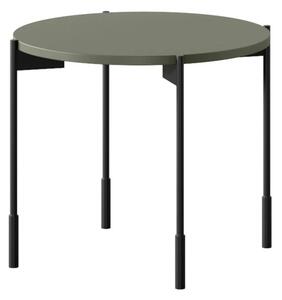 Sonatia kerek fémlábas dohányzóasztal 45 cm - olívazöld