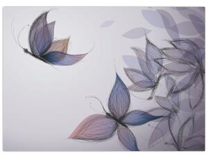 Kép - karikatúra, pillangók (70x50 cm)
