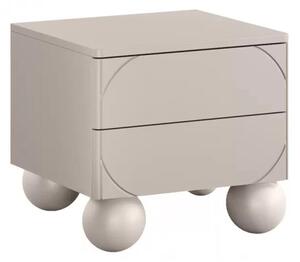 Sonatia II fiókos éjjeliszekrény 45 cm 2 fiókkal - kasmír / gömb alakú lábak
