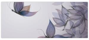 Kép - karikatúra, pillangók (120x50 cm)