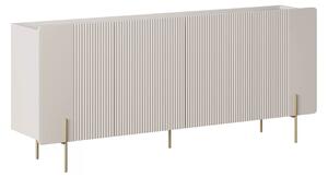 Malmi négyajtós komód 200 cm - kasmír / crema bianca / arany lábak