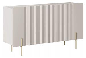 Malmi háromajtós komód 150 cm - kasmír / crema bianca / arany lábak