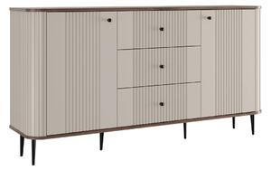 Vesper fiókos lábas komód 160 cm - kasmír / dió / fekete lábak