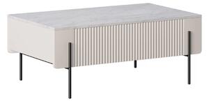 Malmi fiókos dohányzóasztal 100 cm - kasmír / crema bianca / fekete lábak