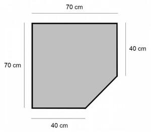 Sarok salgó polc, 5 szintes 180x70x40-40cm, szürke
