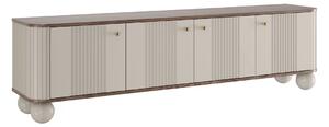 Vesper 4D TV szekrény 187 cm - kasmír / dió / arany fogantyúk / gömb alakú lábak