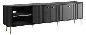 Vesper 3D TV szekrény 187 cm - fekete / arany lábak