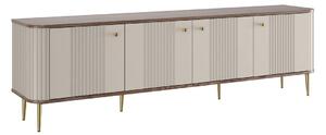Vesper 4D TV szekrény 187 cm - kasmír / dió / arany lábak