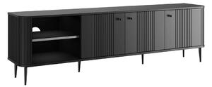 Vesper 3D TV szekrény 187 cm - fekete / fekete lábak