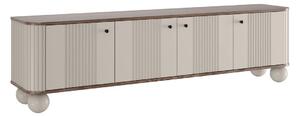 Vesper 4D TV szekrény 187 cm - kasmír / dió / fekete fogantyúk / gömb alakú lábak