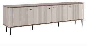 Vesper 4D TV szekrény 187 cm - kasmír / dió / fekete lábak