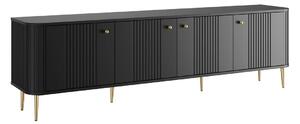 Vesper 4D TV szekrény 187 cm - fekete / arany lábak