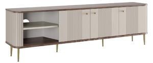 Vesper 3D TV szekrény 187 cm - kasmír / dió / arany lábak