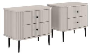 Vesper éjjeliszekrény szett 56 cm - kasmír / fekete lábak