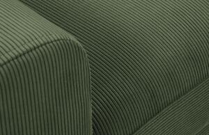 Zöld kordbársony sarokkanapé MICADONI Moghan 241 cm, jobb