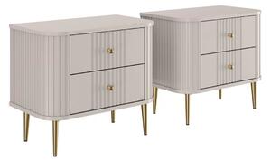 Vesper éjjeliszekrény szett 56 cm - kasmír / arany lábak