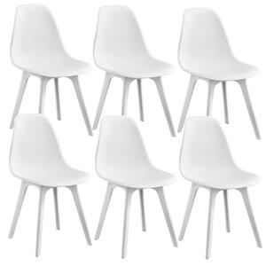 Étkezőszék szett Lendava 6 db design szék műanyag 83x54x48 cm fehér