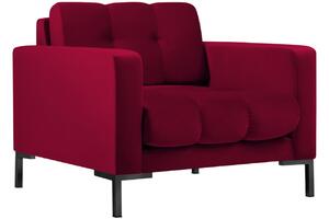 MICADONI Mamaia vörös bársony fotel fekete talppal