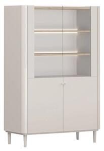 Elivo kétajtós lábas vitrin 100 cm - kasmír / olajozott tölgy