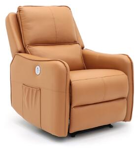 Relax fotelágy elektromosan dönthető háttámlával, lábtartóval, vibrációs masszázzsal narancssárga textilbőr (ELEC-MASS-JKY9186-ORANGE-TL)