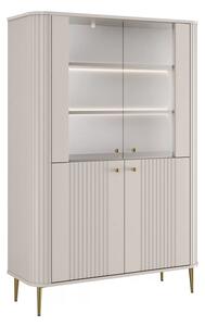 Vesper négyajtós vitrin 103 cm - kasmír / arany lábak