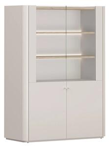 Elivo kétajtós vitrin 100 cm - kasmír / olajozott tölgy