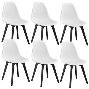 Étkezőszék szett Lendava 6 db design szék műanyag 83x54x48 cm fehér és fekete