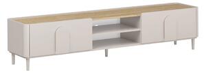Amilio fiókos lábas TV szekrény 220 cm - kasmír / olajozott tölgy / kasmír fogantyúk