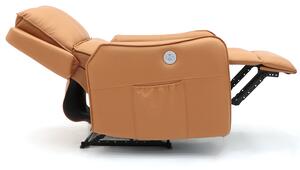 Relax fotelágy elektromosan dönthető háttámlával, lábtartóval, vibrációs masszázzsal narancssárga textilbőr (ELEC-MASS-JKY9186-ORANGE-TL)
