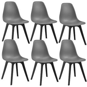 Étkezőszék szett Lendava 6 db design szék műanyag 83x54x48 cm szürke és fekete