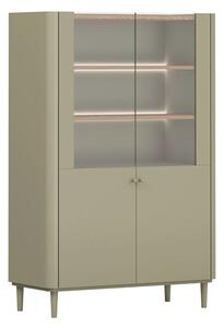 Elivo kétajtós lábas vitrin 100 cm - eukaliptusz / baltic dune tölgy