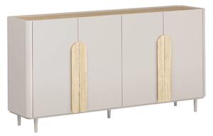 Amilio lábas komód 200 cm - kasmír / olajozott tölgy / világos tölgy fogantyúk
