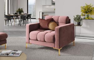 MICADONI Mamaia rózsaszín bársony fotel arany alappal