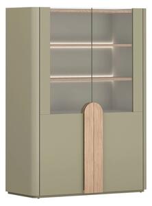 Amilio kétajtós vitrin 100 cm - eukaliptusz / baltic dune tölgy / natúr tölgy fogantyúk