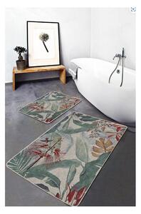 Zöld-bézs fürdőszobai kilépő szett 2 db-os 60x100 cm – Mila Home