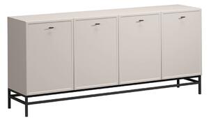 Lorini négyajtós komód 200 cm - kasmír / fekete T-bar fogantyúk / keret
