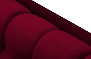 MICADONI Mamaia Wine Red Velvet kétüléses kanapé 152 cm fekete talppal