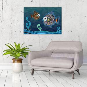 Kép - festett hal (70x50 cm)