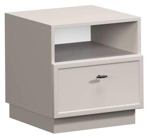 Lorini fiókos éjjeliszekrény 45 cm - kasmír / fekete T-bar fogantyúk