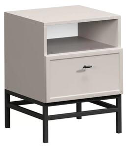 Lorini fiókos éjjeliszekrény 45 cm - kasmír / fekete T-bar fogantyúk / keret