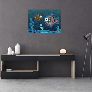 Kép - festett hal (70x50 cm)