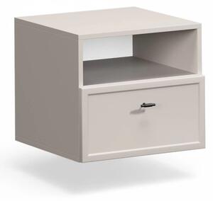 Lorini fali fiókos éjjeliszekrény 45 cm - kasmír / fekete T-bar fogantyúk