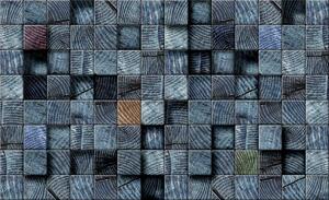 Fotótapéta - Kék fakockák (152,5x104 cm)