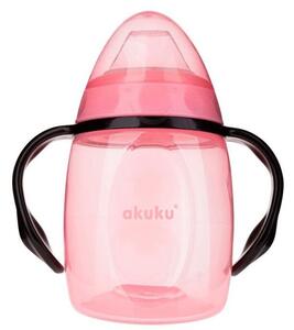 AKUKU Döntött bögre szilikon szájrésszel - rózsaszín, 280 ml