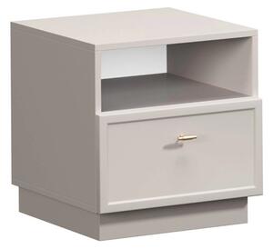 Lorini fiókos éjjeliszekrény 45 cm - kasmír / arany T-bar fogantyúk