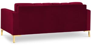 MICADONI Mamaia Wine Red Velvet 3 személyes kanapé 177 cm arany alappal