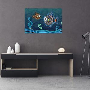 Kép - festett hal (90x60 cm)