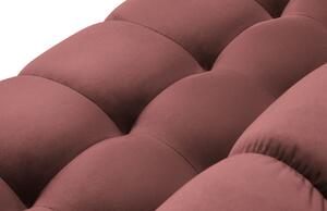 MICADONI Mamaia rózsaszín bársony kétüléses kanapé 152 cm, fekete talppal